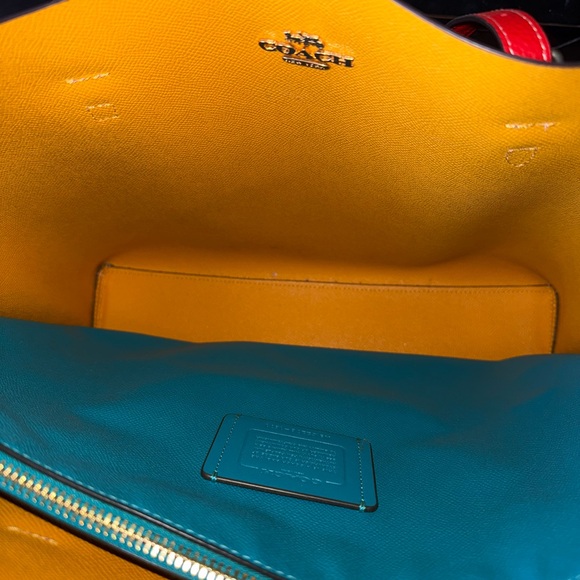 Coach Red Leather Tote Bag - Picture 5 of 12